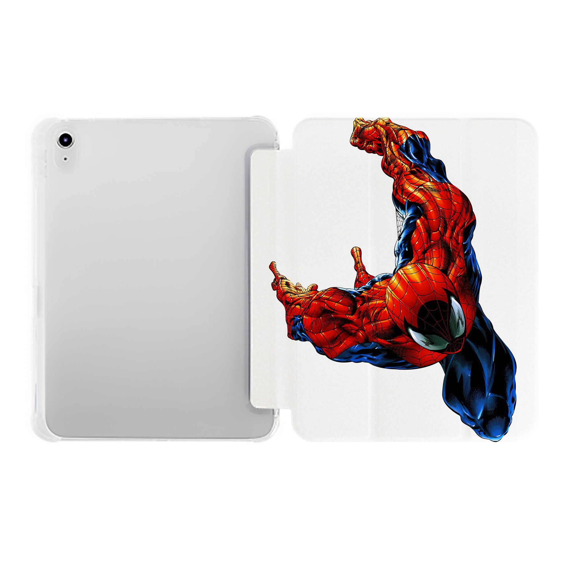 （画像用） Spider Man スパイダーマン IPad ケース ペン収納付き 三つ折りスタンド PUレザー×シリコン 対応機種9.5/10.5/10.9インチ